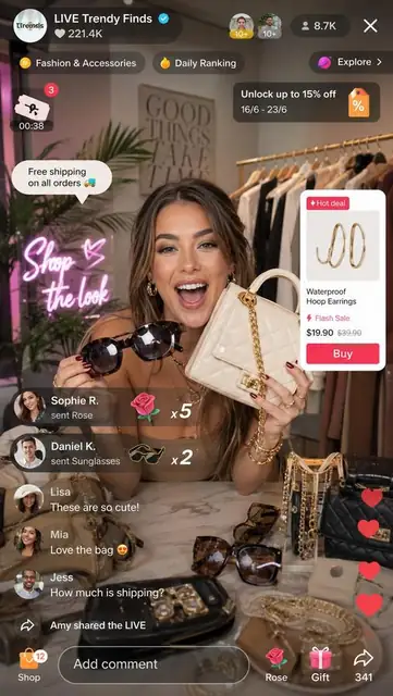 Soko live-shopping stream — fashion & accessories